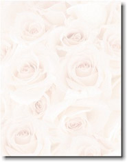 Imprintable Blank Stock - Blush Roses Letterhead by Masterpiece Studios
