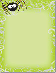 Imprintable Blank Stock - Green Spider Swirls Letterhead by Masterpiece Studios