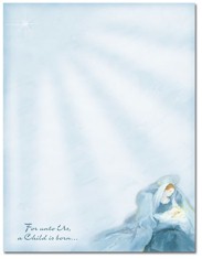 Imprintable Blank Stock - Mary With Baby Jesus Letterhead by Masterpiece Studios (OOS 2021)