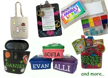 Camp Laundry Bags, Tote Bags, Personalized Clipboard Cases, Care Packages and more!