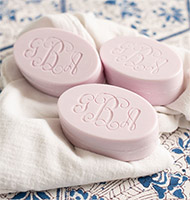 Carved Solutions Personalized Soap Set (Signature Spa Monogram Trio - Oval Lavender)