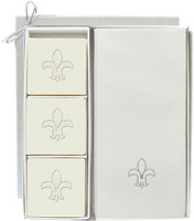 Carved Solutions - Guest Soap and Guest Towels (Fleur de Lys Icon)