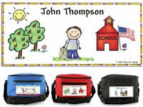 Pen At Hand Stick Figures - 6-Pack Lunch Sacks (Schoolhouse-Boy)
