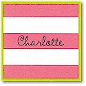 Gift Stickers by Boatman Geller - Dark Pink Stripe/Lime Border