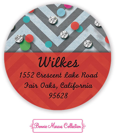 Bonnie Marcus Personalized Return Address Labels - Happy Holidays Confetti