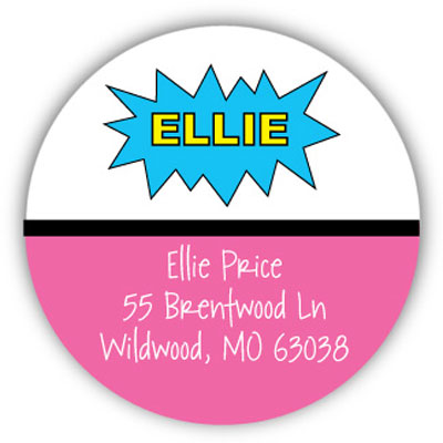 Address Labels by Kelly Hughes Designs (Pink Superhero)