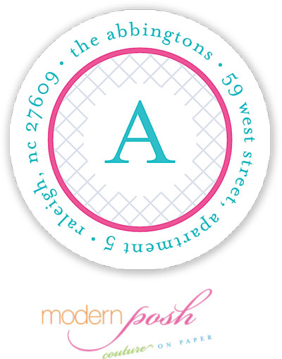 Modern Posh Return Address Labels - Diamond - Pink & Blue #1: More Than ...
