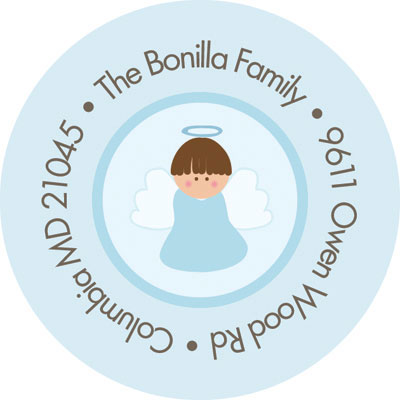 Spark & Spark Return Address Labels (Christian Little Angel Boy)