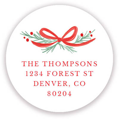 Holiday Address Labels & Gift Stickers by Stacy Claire Boyd (Bowed Border)