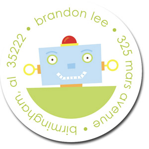Stacy Claire Boyd Return Address Label/Sticky - Happy Robot