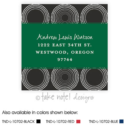 Take Note Designs - Address Labels (Circles Custom Wrap Color - Graduation)