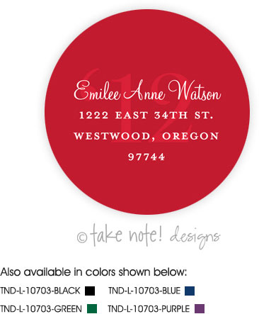 Take Note Designs - Address Labels (Solid Custom Year Shadow - Graduation)