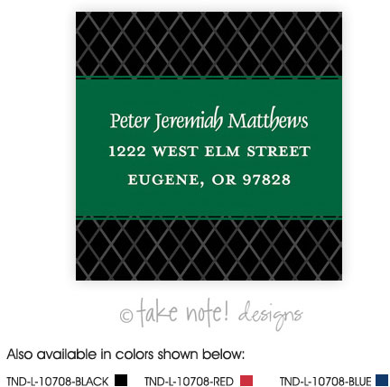 Take Note Designs - Address Labels (Diamond Grid Custom Wrap - Graduation)