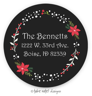 Take Note Designs - Address Labels (Elegant Circle Frame - Holiday)