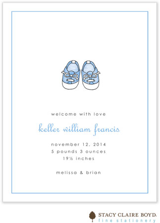 Stacy Claire Boyd Birth Announcement - Baby Steps - Blue