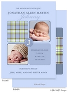 Take Note Designs Digital Photo Birth Announcements - Jonathan Allen Plaid