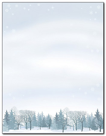 Imprintable 8 1/2" x 11" Blank Stock - Winter Wonderland Letterhead by Great Papers