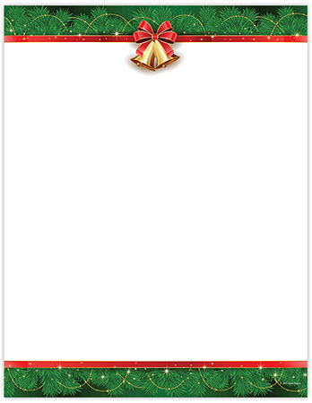 Imprintable 8 1/2" x 11" Blank Stock - Holiday Bells Letterhead by Great Papers