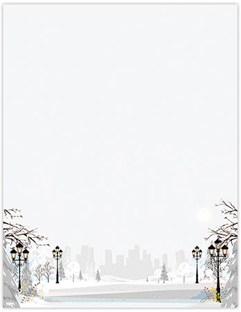 Imprintable 8 1/2" x 11" Blank Stock - Winter Wonderland Walkway Letterhead by Great Papers