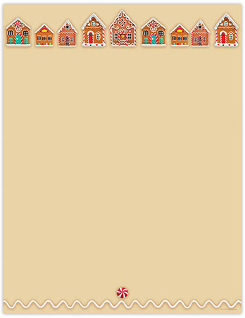 Imprintable 8 1/2" x 11" Blank Stock - Gingerbread Sugarplum Letterhead by Great Papers