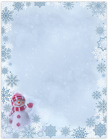 Imprintable 8 1/2" x 11" Blank Stock - Snowy Snowman Letterhead by Great Papers