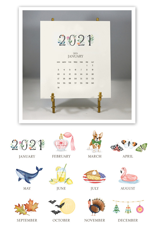 Stacy Claire Boyd - Hand-Sparkled 2021 Desk Calendar & Easel: More Than