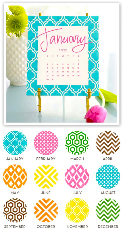 Stacy Claire Boyd - Painted Pattern Desk Calendar & Easel 2022: More Than Paper