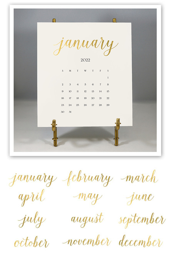 Stacy Claire Boyd - Solid Cream Foil Pressed Desk Calendar & Easel 2022: More Than Paper