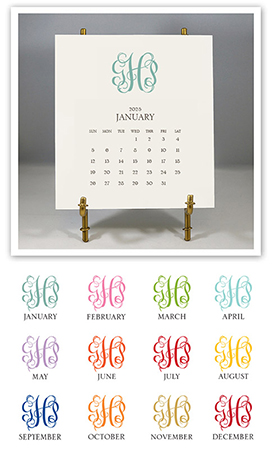 Stacy Claire Boyd - Monogrammed Desk Calendar & Easel 2025