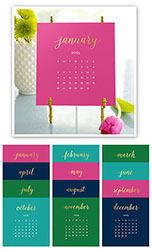 Stacy Claire Boyd - Bright Colors Foil Pressed Desk Calendar & Easel 2025