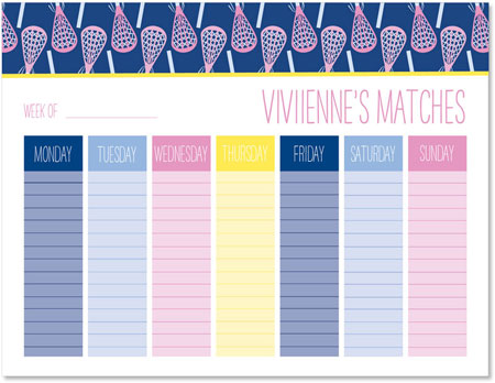 Weekly Calendar Pads by iDesign - Lacrosse Pink