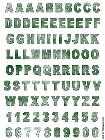 Alphabet Cling It Sheets by Namedrops (Green Grunge)