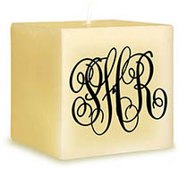 Classic Monogram Personalized Candles by Embossed Graphics