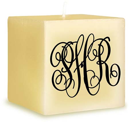 Classic Monogram Personalized Candles by Embossed Graphics