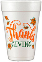 Thanks Giving (Orange/Forest Green) Foam Cups