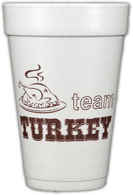 Team Turkey (Brown) Foam Cups