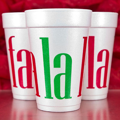 Fa La La Holiday Foam Cups