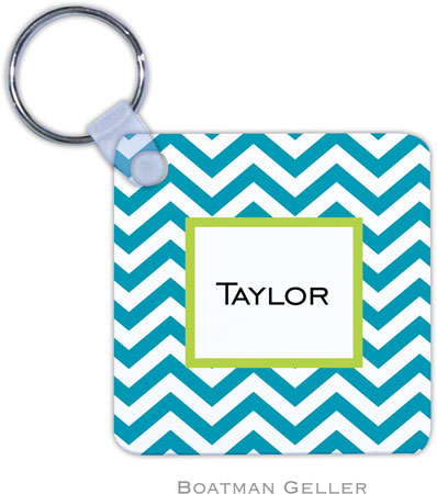 Boatman Geller - Create-Your-Own Personalized Key Chains (Chevron Turquoise)