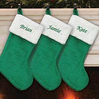 Green Plush Christmas Stocking