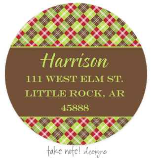 Take Note Designs - Address Labels (Holiday Argyle - Holiday)