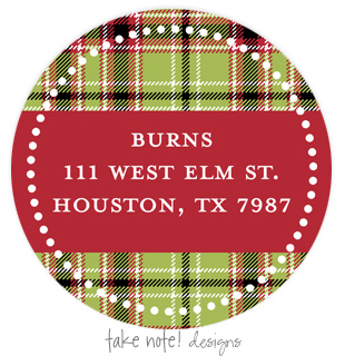 Take Note Designs - Address Labels (Christmas Plaid - Holiday)