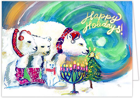 Holiday Greeting Cards from Another Creation by Michele Pulver - 3 Polar Bears and An Artic Fox