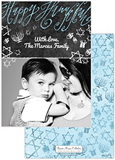 Digital Hanukkah Photo Cards by Bonnie Marcus (Hanukkah Chalkboard)