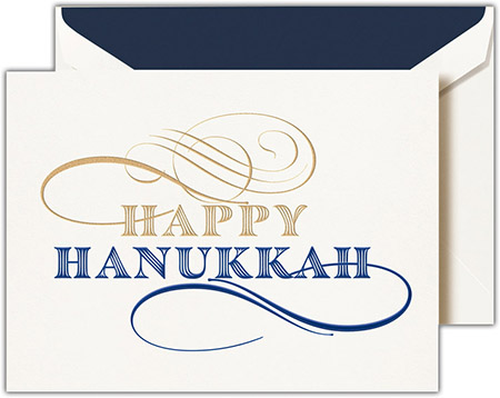 Boxed Hanukkah Greeting Cards by Crane & Co. (Engraved Hanukkah Wishes)