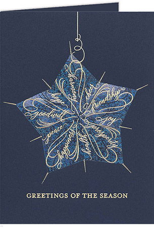 Holiday Greeting Cards by Carlson Craft - Yearly Wishes with Foil