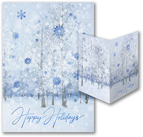 Holiday Greeting Cards by Carlson Craft - Frosty Winter with Foil