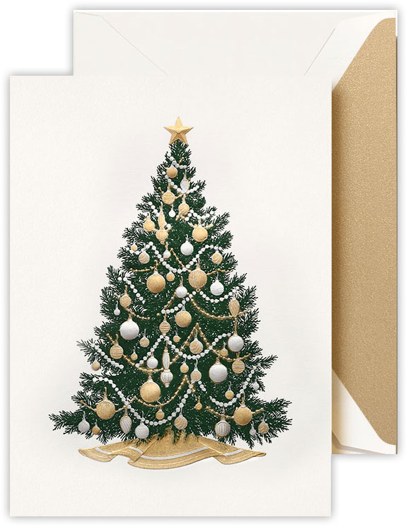 Boxed Holiday Greeting Cards by Crane & Co. (Engraved Silver and Gold ...