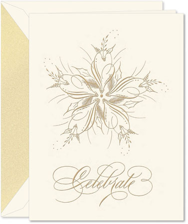 Holiday Greeting Cards by Crane & Co. - Engraved Elegant Snowflake