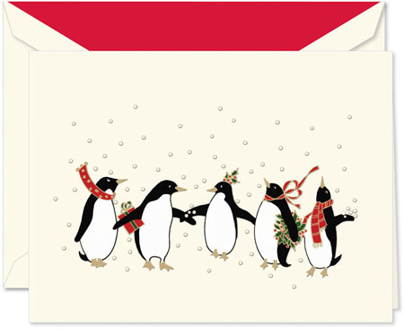 Holiday Greeting Cards by Crane & Co. - Festive Penguins