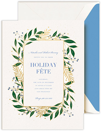 Holiday Invitations by Crane & Co. - Winter Garland